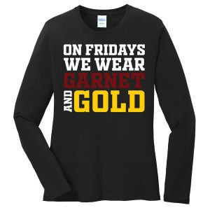 Black Garnet And Gold Port and Company Ladies Core Blend Long Sleeve