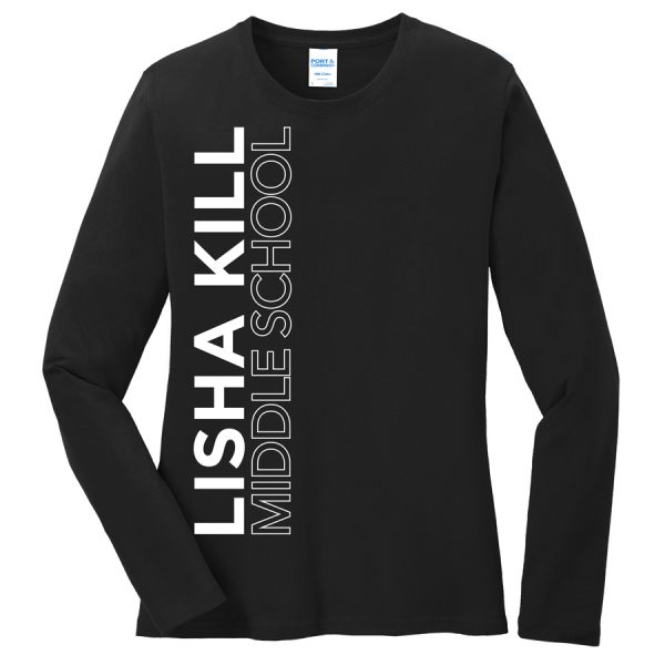 Black Lisha Kill (vertical) Port and Company Ladies Core Blend Long Sleeve