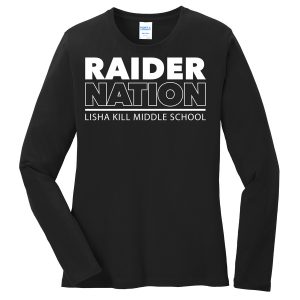 Black Raider Nation Port and Company Ladies Core Blend Long Sleeve