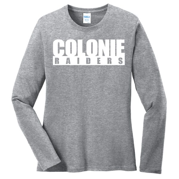 Heather Grey Colonie Raiders Port and Company Ladies Core Blend Long Sleeve