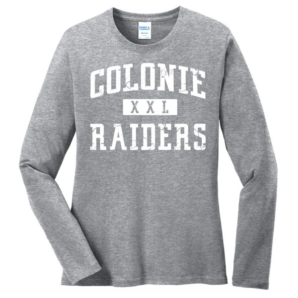 Heather Grey Colonie Raiders XXL Port and Company Ladies Core Blend Long Sleeve