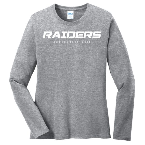 Heather Grey Raiders Lisha Kill Port and Company Ladies Core Blend Long Sleeve