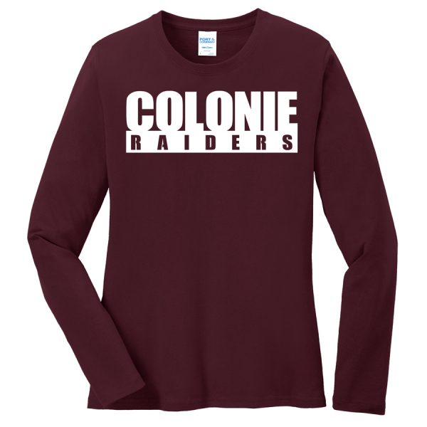 Maroon Colonie Raiders Port and Company Ladies Core Blend Long Sleeve