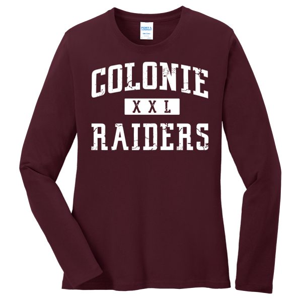 Maroon Colonie Raiders XXL Port and Company Ladies Core Blend Long Sleeve