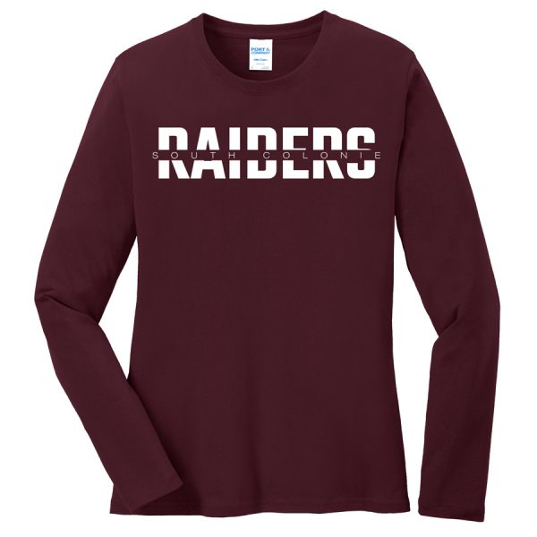 Maroon Raiders South Colonie Port and Company Ladies Core Blend Long Sleeve