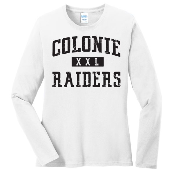 White Colonie Raiders XXL Port and Company Ladies Core Blend Long Sleeve