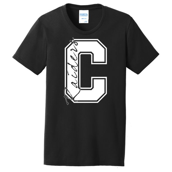 Black C Raiders Port and Company Ladies Core Blend Tee