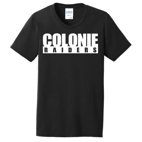 Black Colonie Raiders Port and Company Ladies Core Blend Tee