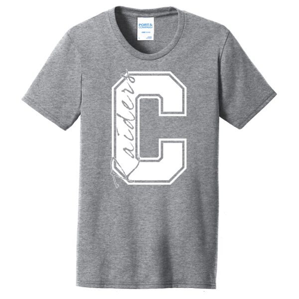 Heather Grey C Raiders Port and Company Ladies Core Blend Tee