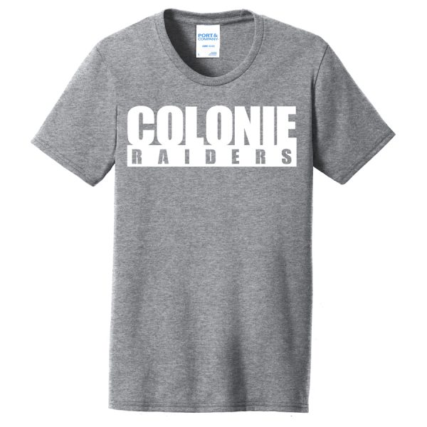 Heather Grey Colonie Raiders Port and Company Ladies Core Blend Tee