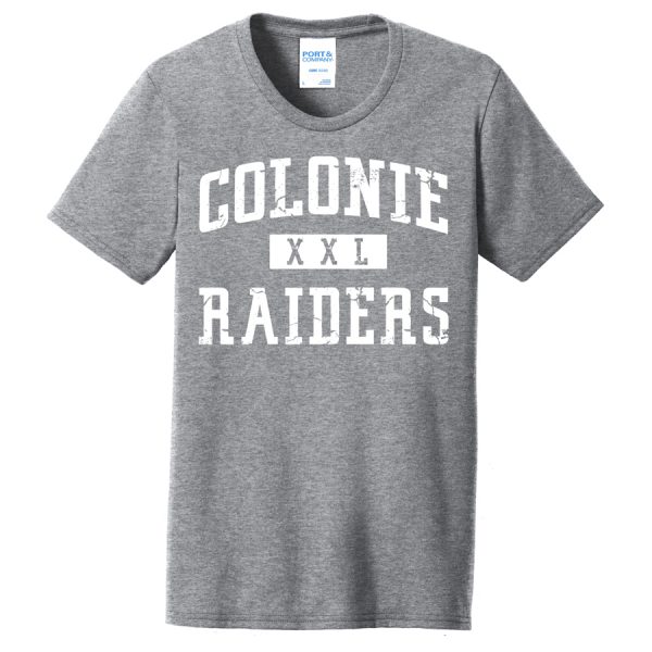 Heather Grey Colonie Raiders XXL Port and Company Ladies Core Blend Tee