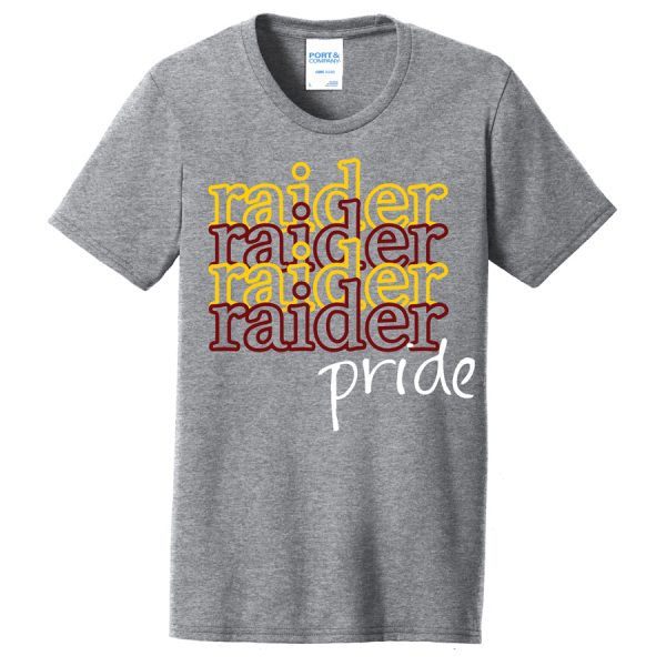 Heather Grey Raider Pride Port and Company Ladies Core Blend Tee