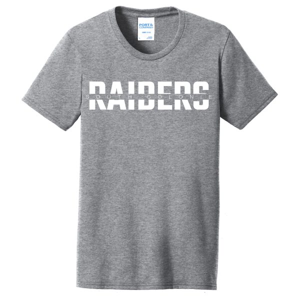 Heather Grey Raiders South Colonie Port and Company Ladies Core Blend Tee