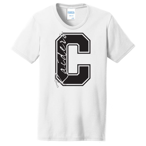 White C Raiders Port and Company Ladies Core Blend Tee