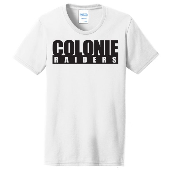 White Colonie Raiders Port and Company Ladies Core Blend Tee