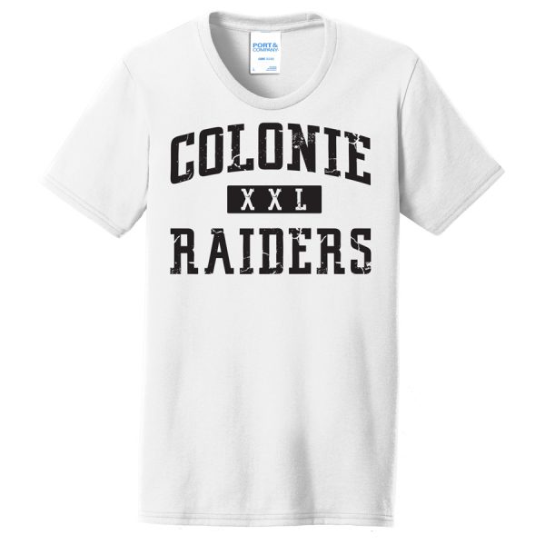 White Colonie Raiders XXL Port and Company Ladies Core Blend Tee