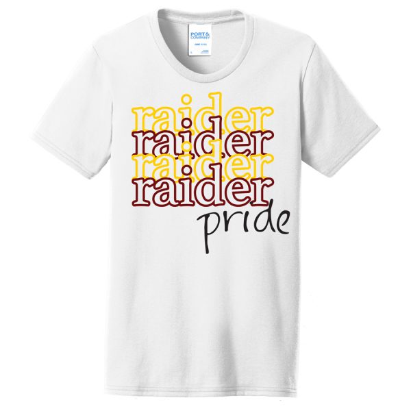 White Raider Pride Port and Company Ladies Core Blend Tee