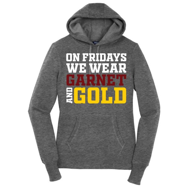 Vintage Heather Garnet And Gold Ladies Sport-Tek Pullover Hooded Sweatshirt