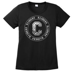 Black C Raiders Circle Ladies Performance Cooling Tee