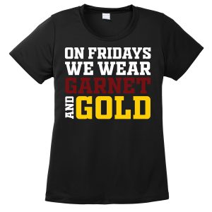 Black Garnet And Gold Ladies Performance Cooling Tee