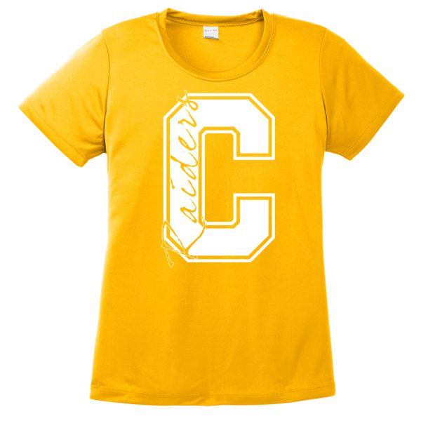 Gold C Raiders Ladies Performance Cooling Tee