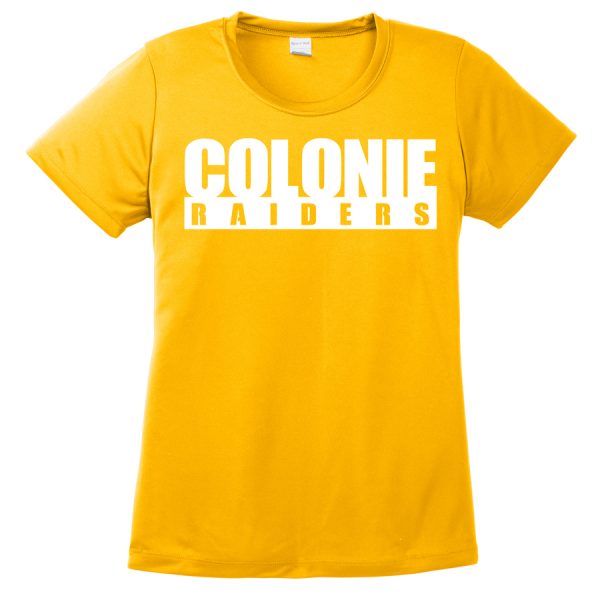 Gold Colonie Raiders Ladies Performance Cooling Tee