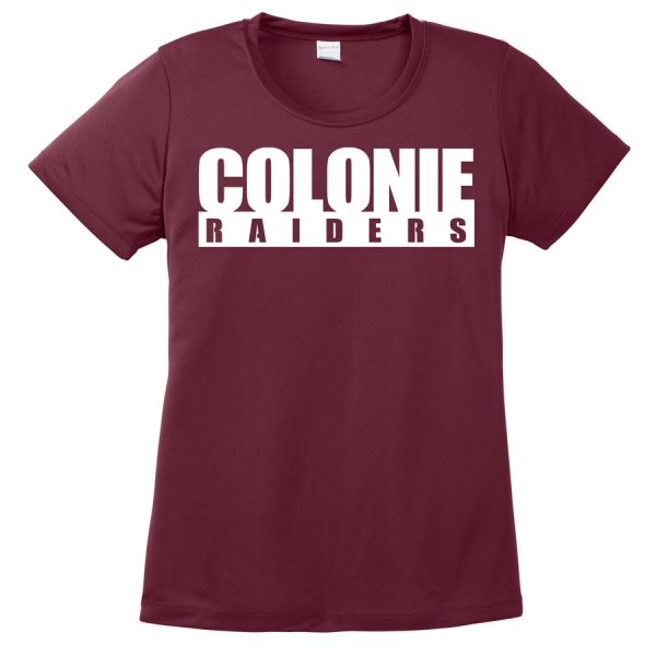 Maroon Colonie Raiders Ladies Performance Cooling Tee