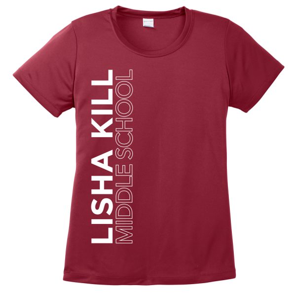 Maroon Lisha Kill (vertical) Ladies Performance Cooling Tee