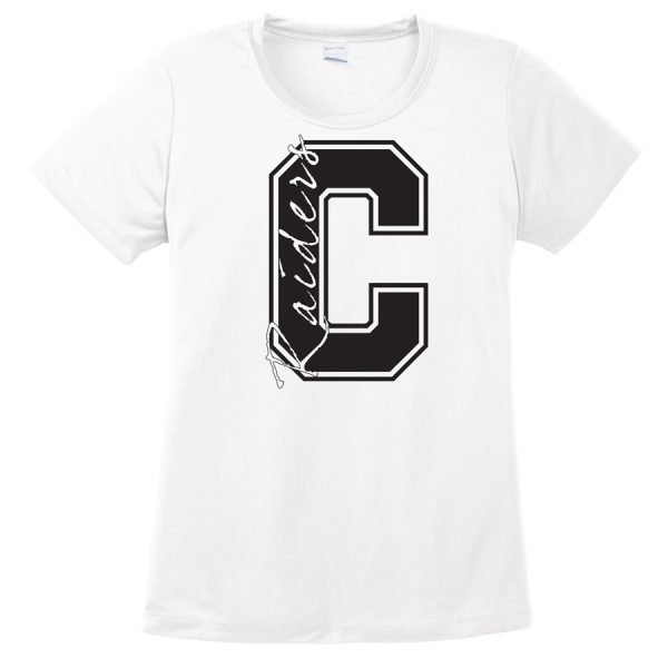 White C Raiders Ladies Performance Cooling Tee