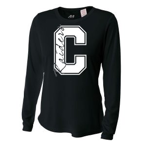 Black C Raiders Ladies Long Sleeve Performance Cooling Tee