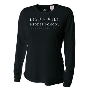 Black Lisha Kill (horizontal) Ladies Long Sleeve Performance Cooling Tee