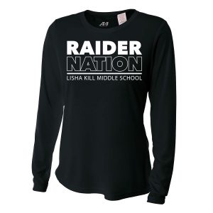 Black Raider Nation Ladies Long Sleeve Performance Cooling Tee