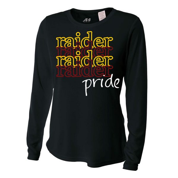 Black Raider Pride Ladies Long Sleeve Performance Cooling Tee