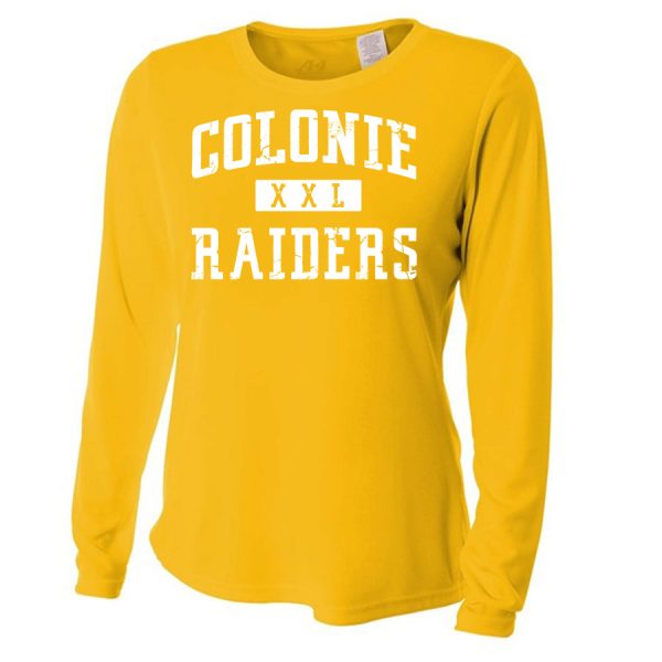 Gold Colonie Raiders XXL Ladies Long Sleeve Performance Cooling Tee