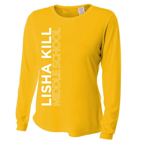 Gold Lisha Kill (vertical) Ladies Long Sleeve Performance Cooling Tee