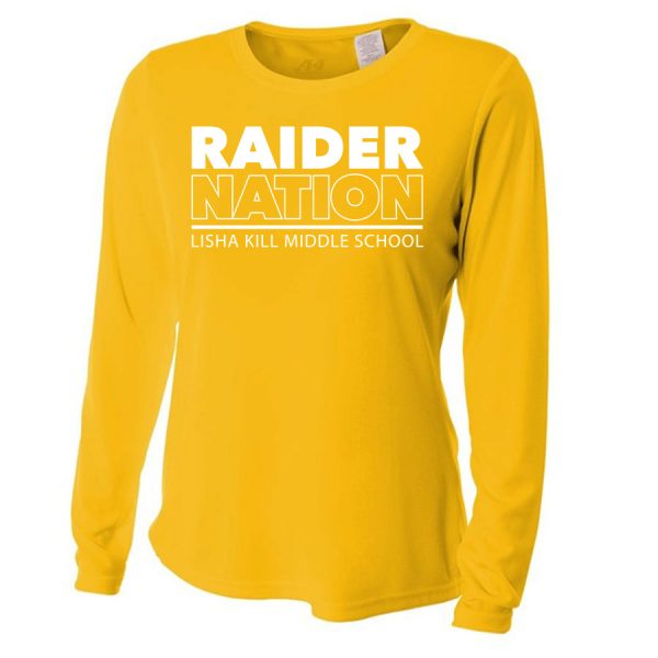 Gold Raider Nation Ladies Long Sleeve Performance Cooling Tee