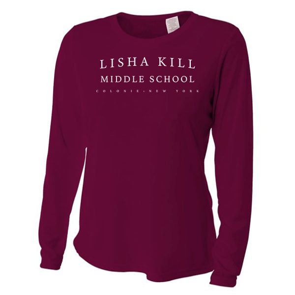 Maroon Lisha Kill (horizontal) Ladies Long Sleeve Performance Cooling Tee