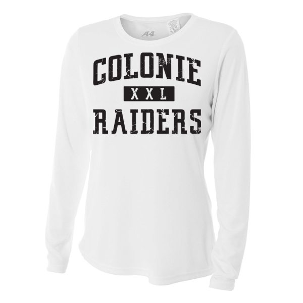 White Colonie Raiders XXL Ladies Long Sleeve Performance Cooling Tee