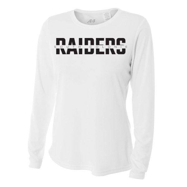 White Raiders South Colonie Ladies Long Sleeve Performance Cooling Tee