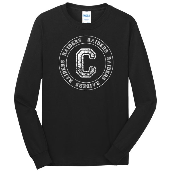 Black C Raiders Circle Port and Company Core Blend Long Sleeve