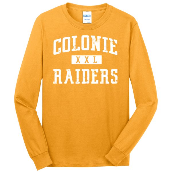 Gold Colonie Raiders XXL Port and Company Core Blend Long Sleeve