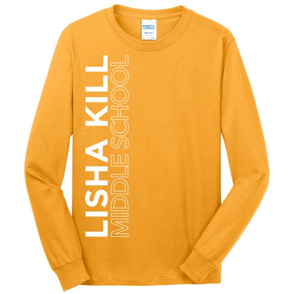 Gold Lisha Kill (vertical) Port and Company Core Blend Long Sleeve