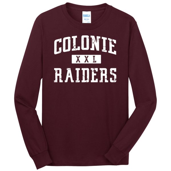 Maroon Colonie Raiders XXL Port and Company Core Blend Long Sleeve