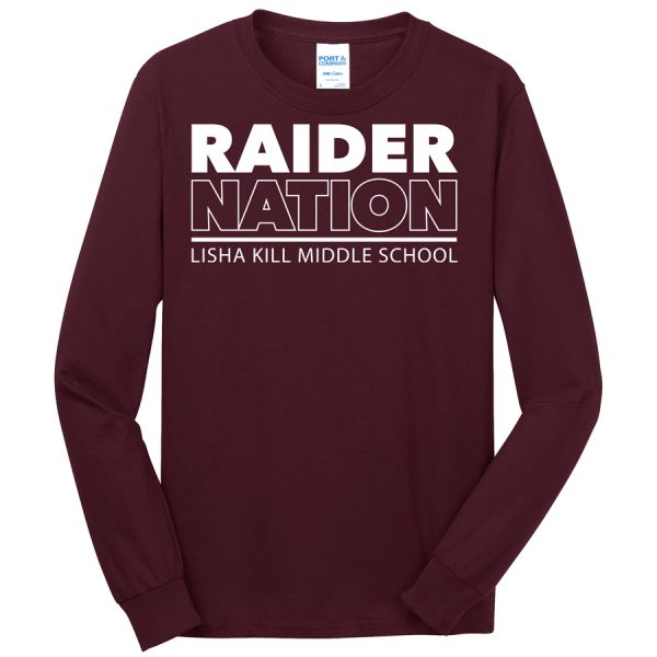 Maroon Raider Nation Port and Company Core Blend Long Sleeve