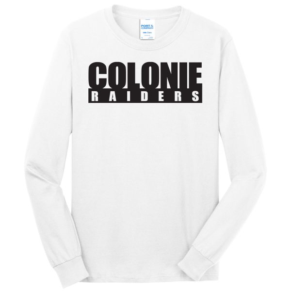 White Colonie Raiders Port and Company Core Blend Long Sleeve