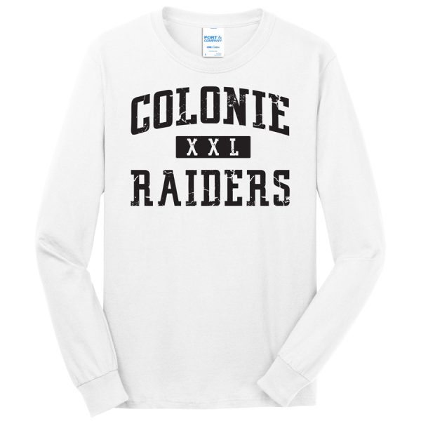 White Colonie Raiders XXL Port and Company Core Blend Long Sleeve