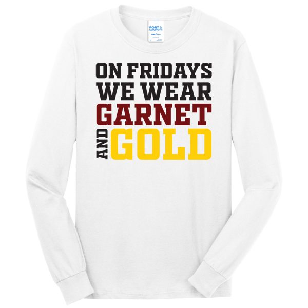 White Garnet And Gold Port and Company Core Blend Long Sleeve