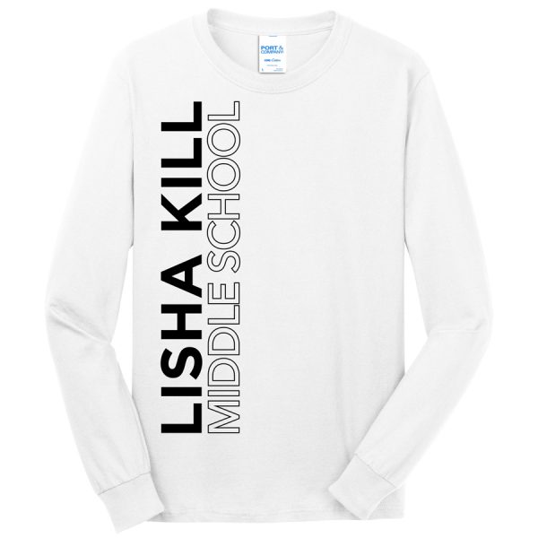 White Lisha Kill (vertical) Port and Company Core Blend Long Sleeve