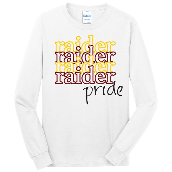 White Raider Pride Port and Company Core Blend Long Sleeve