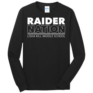 Black Raider Nation Port and Company Youth Long Sleeve Core Blend Tee
